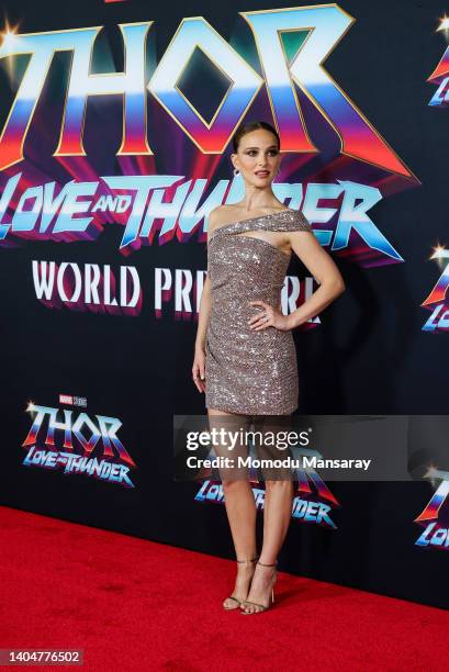 Natalie Portman attends the Marvel Studios "Thor: Love And Thunder" Los Angeles Premiere at El Capitan Theatre on June 23, 2022 in Los Angeles,...