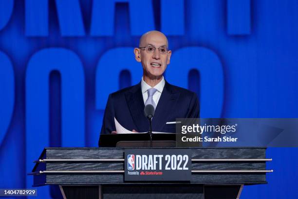 Commissioner Adam Silver speaks during the 2022 NBA Draft at Barclays Center on June 23, 2022 in New York City. NOTE TO USER: User expressly...