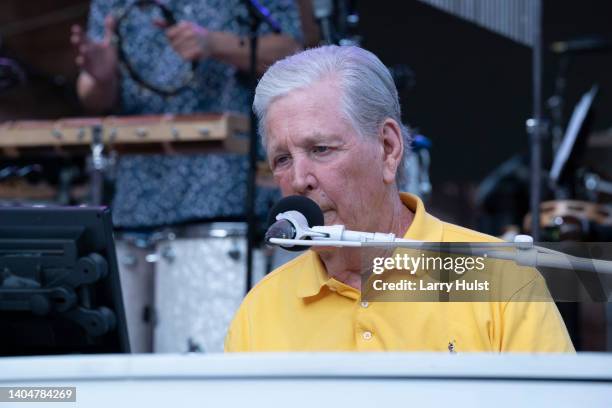 Brian Wilson is performing Beach Boys songs at the Red Rocks Amplitheater in Morrison, Colorado on June16, 2022.
