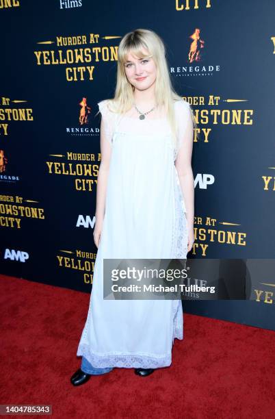 Harlow Jane attends the premiere of "Murder At Yellowstone City" at Harmony Gold on June 23, 2022 in Los Angeles, California.