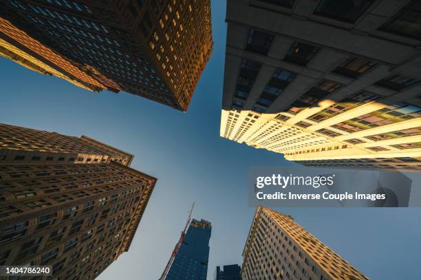low angle view of the skyscrapers in philadelphia city - low motivation stock pictures, royalty-free photos & images