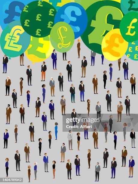watching inflation rise - pound note stock illustrations