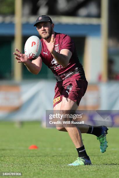 Kurt Capewell of the Queensland Maroons during a Queensland Maroons State of Origin Training Session at Dorrien Gardens on June 24, 2022 in Perth,...