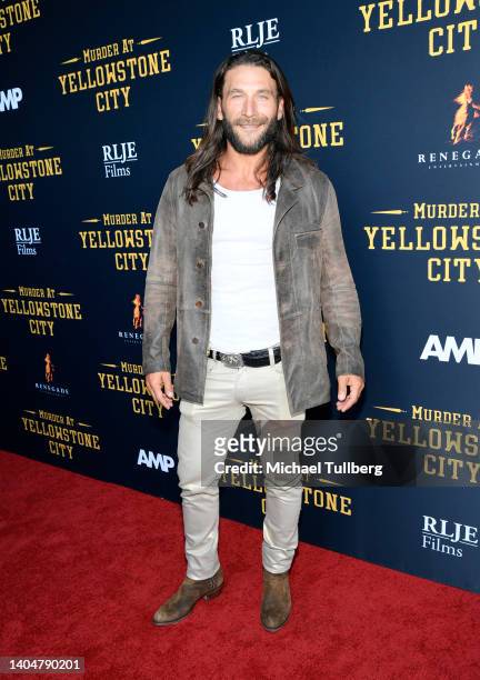Actor Zach McGowan attends the premiere of "Murder At Yellowstone City" at Harmony Gold on June 23, 2022 in Los Angeles, California.
