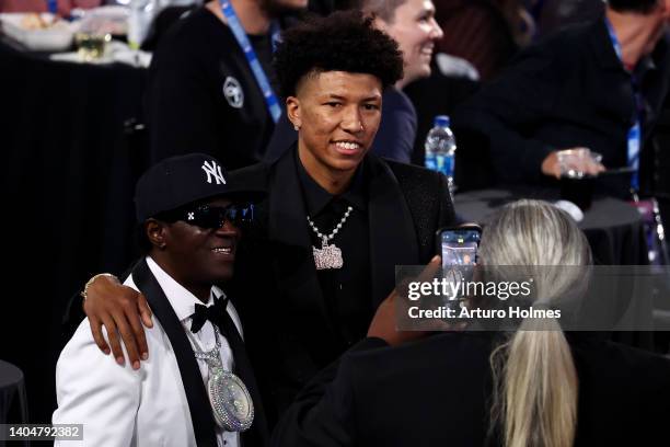 MarJon Beauchamp poses for a picture during the 2022 NBA Draft at Barclays Center on June 23, 2022 in New York City. NOTE TO USER: User expressly...