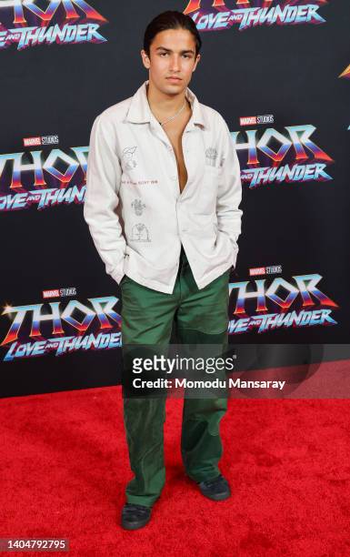Aramis Knight attends the Marvel Studios "Thor: Love And Thunder" Los Angeles Premiere at El Capitan Theatre on June 23, 2022 in Los Angeles,...