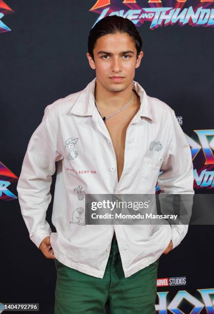 Aramis Knight attends the Marvel Studios "Thor: Love And Thunder" Los Angeles Premiere at El Capitan Theatre on June 23, 2022 in Los Angeles,...
