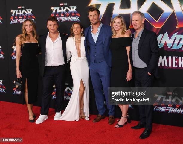 Samantha Hemsworth, Luke Hemsworth, Elsa Pataky, Chris Hemsworth, Leonie Hemsworth and Craig Hemsworth attend Marvel Studios "Thor: Love And Thunder"...