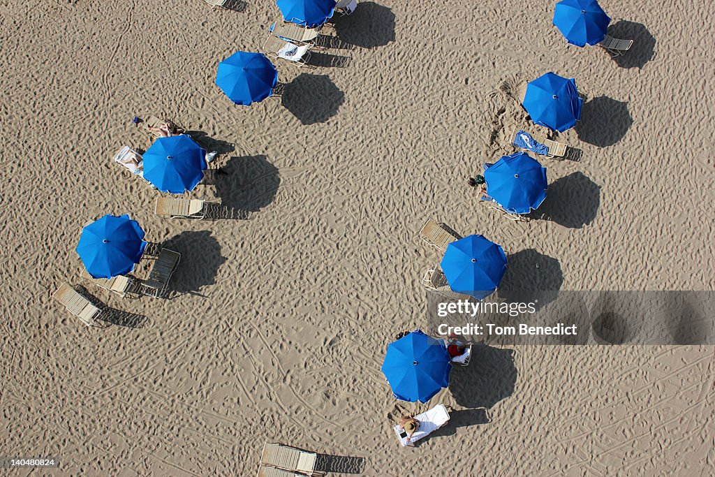 Blue umbrellas