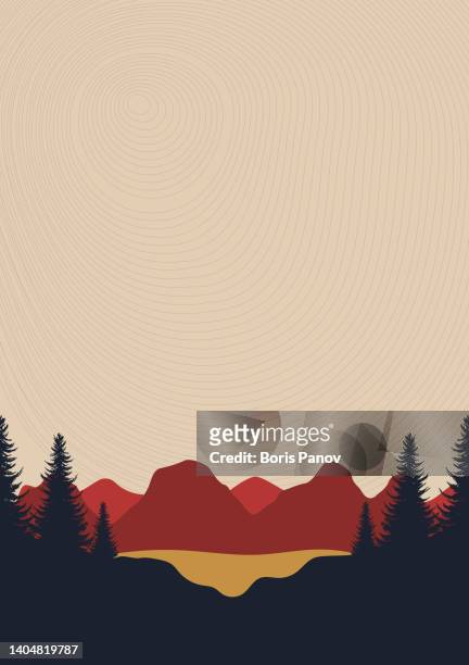 hiking trail background wallpaper pattern for outdoor nature lovers with forest and mountains - boy scout camping stock illustrations