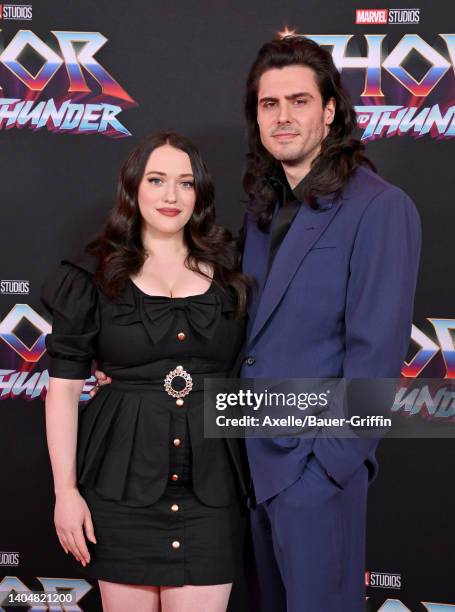 Kat Dennings and Andrew W.K. Attend Marvel Studios "Thor: Love and Thunder" Los Angeles Premiere at El Capitan Theatre on June 23, 2022 in Los...