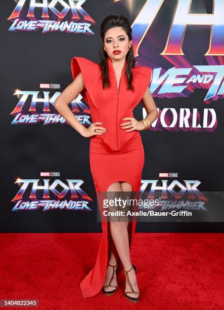 Xochitl Gomez attends Marvel Studios "Thor: Love and Thunder" Los Angeles Premiere at El Capitan Theatre on June 23, 2022 in Los Angeles, California.