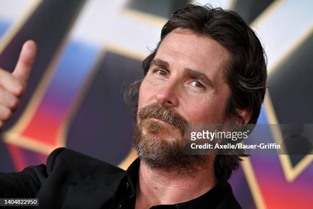 Christian Bale attends Marvel Studios "Thor: Love and Thunder" Los Angeles Premiere at El Capitan Theatre on June 23, 2022 in Los Angeles, California.