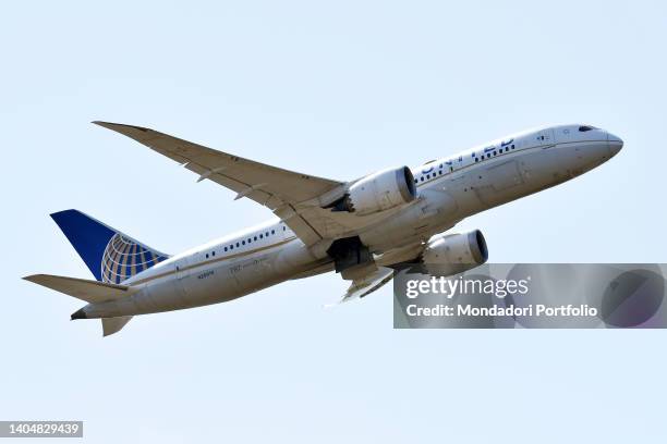 Boeing 787 Dreamliner United Airlines. Aircraft to Fiumicino Leonardo da Vinci Airport. Fiumicino , June 22nd, 2022