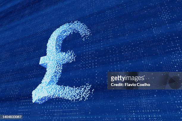 british pound sign disappearing - libra cryptocurrency fotografías e imágenes de stock