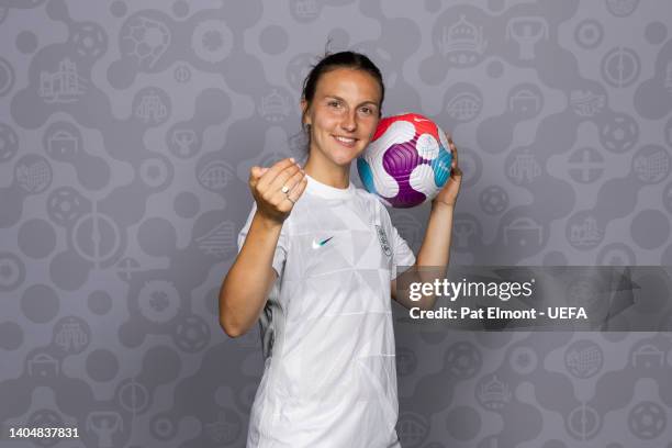 Lotte Wubben-Moy of England poses for a portrait during the official UEFA Women's Euro England 2022 portrait session at St. George's on June 21, 2022...