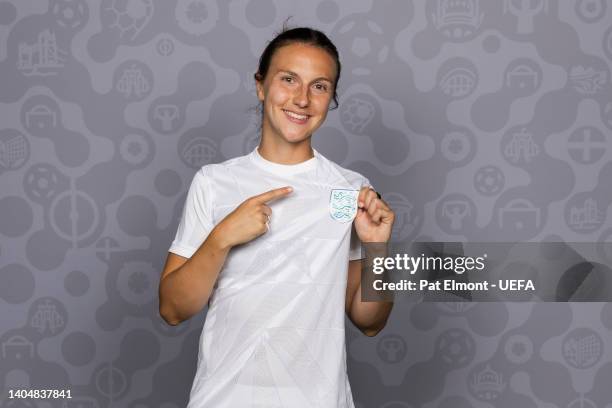 Lotte Wubben-Moy of England poses for a portrait during the official UEFA Women's Euro England 2022 portrait session at St. George's on June 21, 2022...