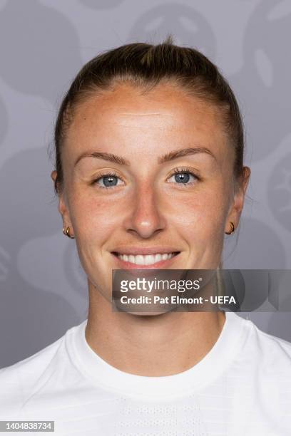 Leah Williamson of England poses for a portrait during the official UEFA Women's Euro England 2022 portrait session at St. George's on June 21, 2022...