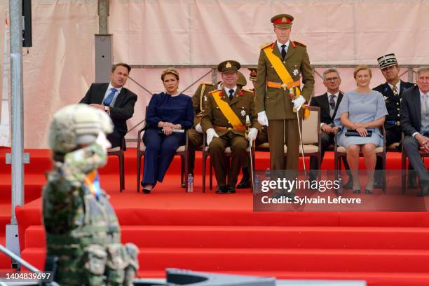 Luxembourg Prime Minister Xavier Bettel, Grand Duchess Maria Teeresa of Luxembourg, Prince Guillaume of Luxemnbourg, Grand Duke Henri of Luxembourg...