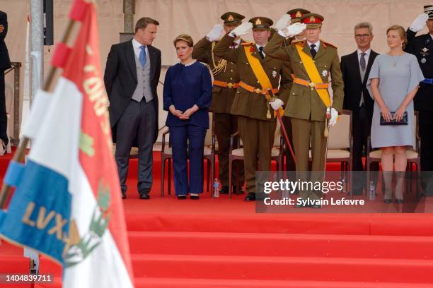 Luxembourg Prime Minister Xavier Bettel, Grand Duchess Maria Teeresa of Luxembourg, Prince Guillaume of Luxemnbourg, Grand Duke Henri of Luxembourg...