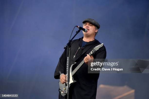 Pete Doherty of The Libertines performs on the Other stage during day three of Glastonbury Festival at Worthy Farm, Pilton on June 24, 2022 in...