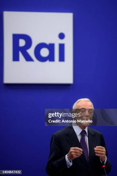 Gianni Letta attends the "Biagio Agnes" Prize press conference at RAI Viale Mazzini on June 24, 2022 in Rome, Italy.