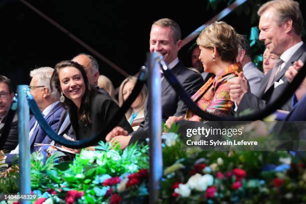 Princess Alexandra of Luxembourg, Grand Duchess Maria Teresa of Luxembourg and Grand Duke Henri of Luxembourg participate in National Day festivities...