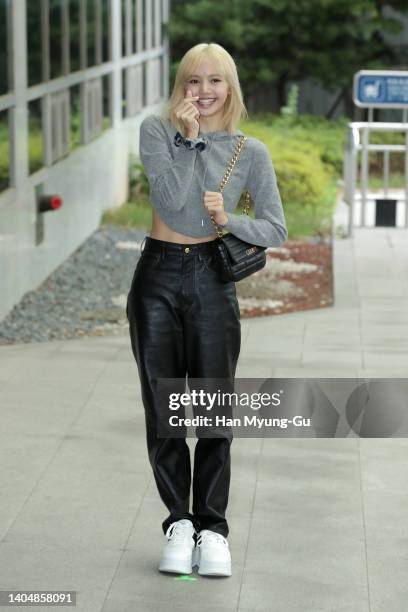 Lisa aka Lalisa Manoban of girl group BLACKPINK is seen on departure at Gimpo International Airport on June 24, 2022 in Seoul, South Korea.