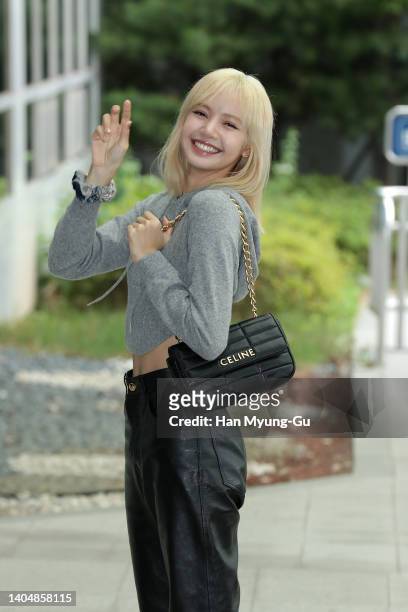 Lisa aka Lalisa Manoban of girl group BLACKPINK is seen on departure at Gimpo International Airport on June 24, 2022 in Seoul, South Korea.