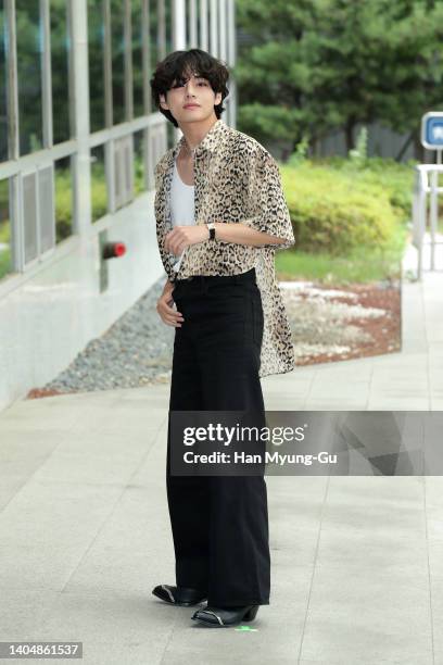 Of South Korean boy band BTS is seen on departure at Gimpo International Airport on June 24, 2022 in Seoul, South Korea.