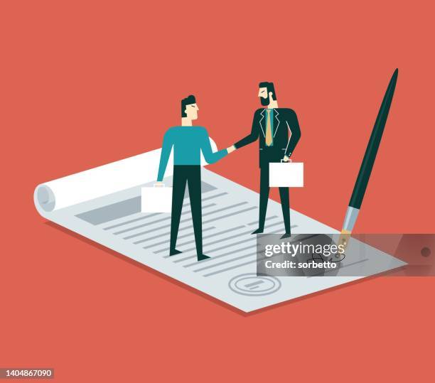 agreement contract - notary stock illustrations