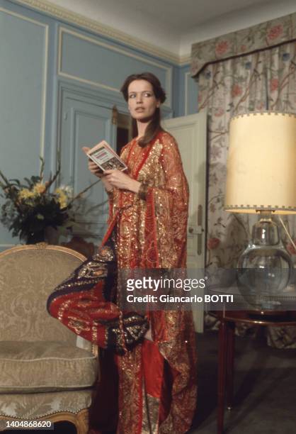 Actrice et mannequin allemande Veruschka von Lehndorff à Paris dans les années 70