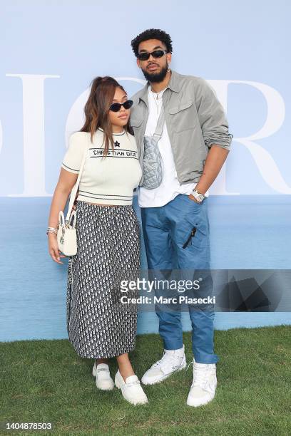 Jordyn Woods and Karl-Anthony Towns attend the Dior Homme Menswear Spring Summer 2023 show as part of Paris Fashion Week on June 24, 2022 in Paris,...