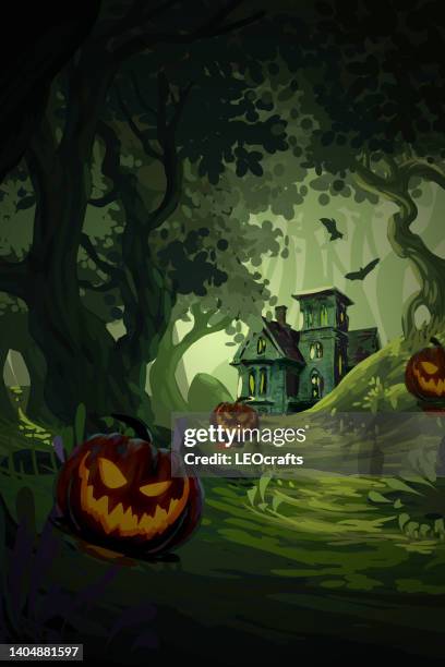 wunderschöne halloween hintergrund - jack o lantern stock-grafiken, -clipart, -cartoons und -symbole