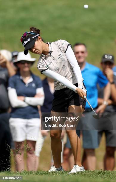 Lydia Ko of New Zealand plays an approach shot on the 11th hole during the second round of the KPMG Women's PGA Championship at Congressional Country...