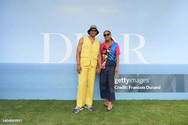 Russell Westbrook and Nina Westbrook attend the Dior Homme : Photocall - Paris Fashion Week - Menswear Spring/Summer 2023 on June 24, 2022 in Paris,...