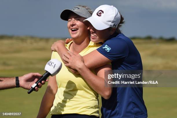 Hannah Darling of Broomieknowe embraces Louise Rydqvist of Sweden after Louise Rydqvist of Sweden's victory in her semi-final match during Day Five...