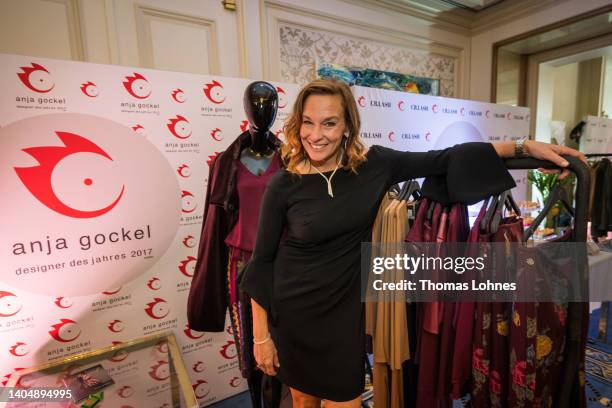 Designer Anja Gockel pictured before the Anja Gockel Fashion Show "Weltgewand" as part of the Frankfurt Fashion Week June 2022 at Hotel Steigenberger...