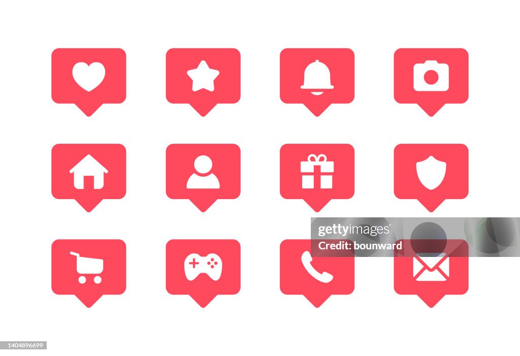 Social Media Bubble Notification Icons