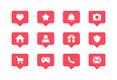 Social Media Bubble Notification Icons