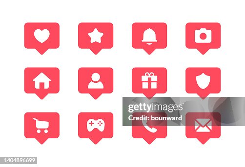 Social Media Bubble Notification Icons Social Media Bubble Notification Icons