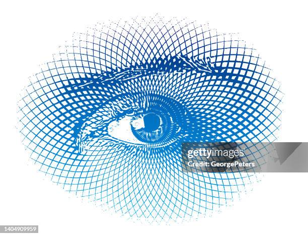 security eye scan - iris scan stock illustrations