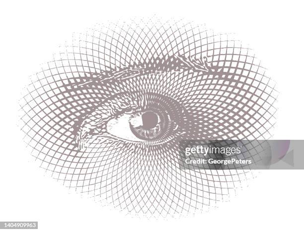 security eye scan - retinal scan stock illustrations