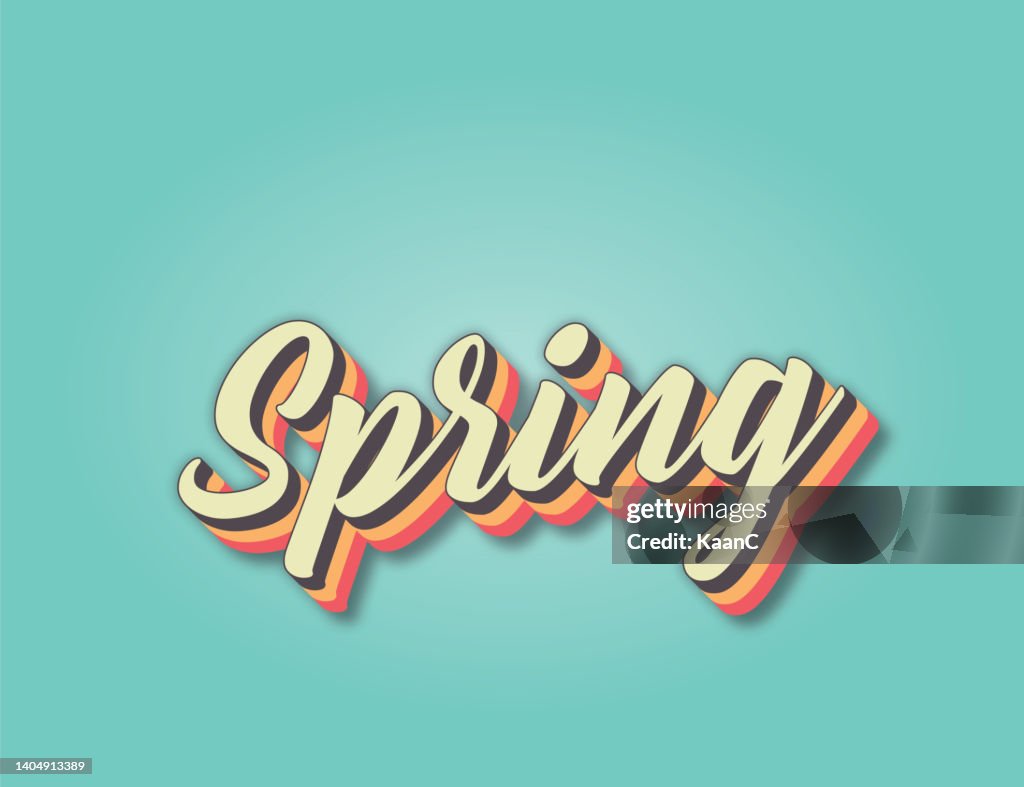 Spring Retro Letters Spring Retro Lettering Vector Stock Illustration High-Res Vector ...