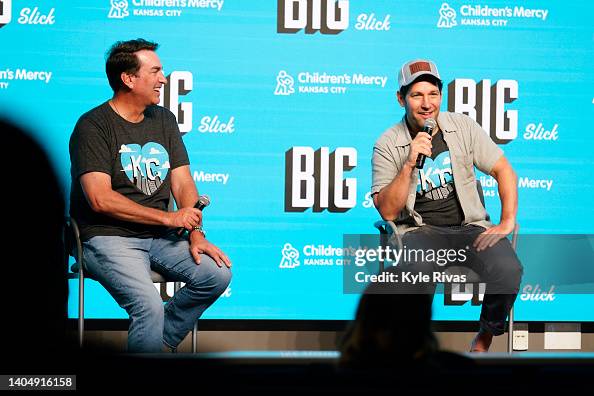 Rob Riggle Paul Paul Rudd and Rob Riggle take questions during the Big Slick press ...