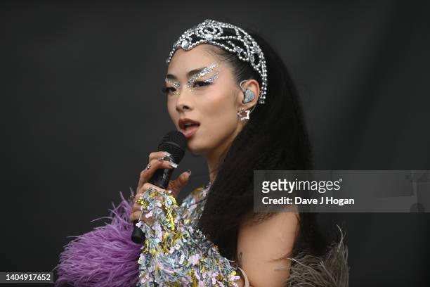 Rina Sawayama performs at American Express present BST Hyde Park at Hyde Park on June 24, 2022 in London, England.