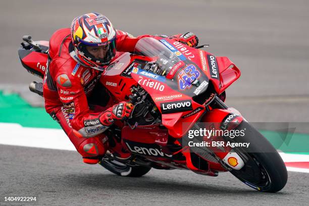 Jack Miller of Ducati Lenovo Team and Australia during the Free Practice prior to the MotoGP of Netherlands at TT Assen on June 24, 2022 in Assen,...