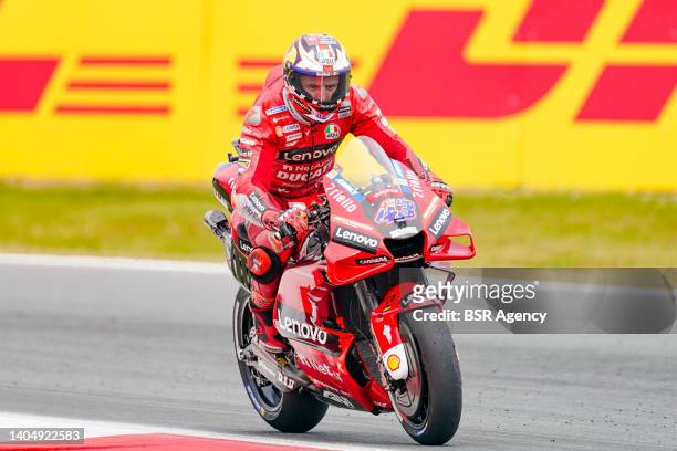 Jack Miller of Ducati Lenovo Team and Australia during the Free Practice prior to the MotoGP of Netherlands at TT Assen on June 24, 2022 in Assen,...