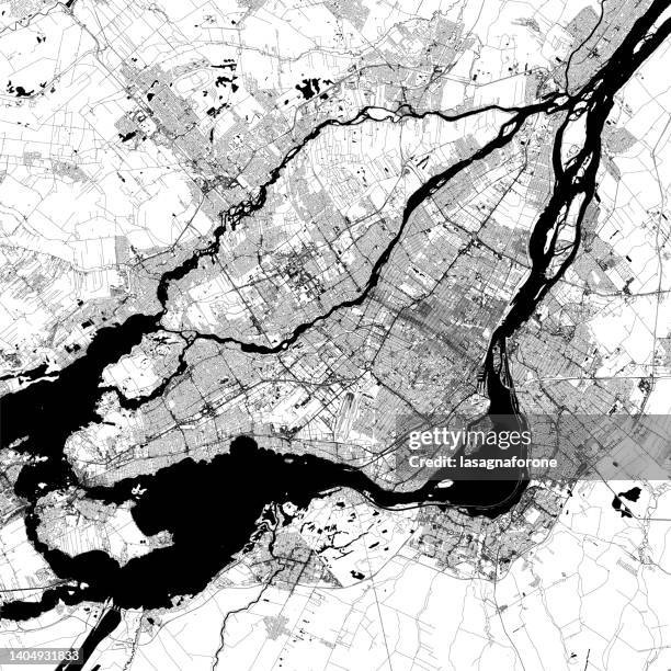 montreal, quebec, kanada vektorkarte - montreal map stock-grafiken, -clipart, -cartoons und -symbole