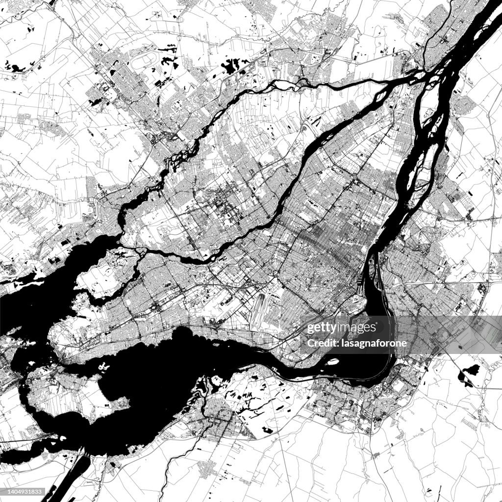 Mappa Vettoriale di Montreal, Quebec, Canada